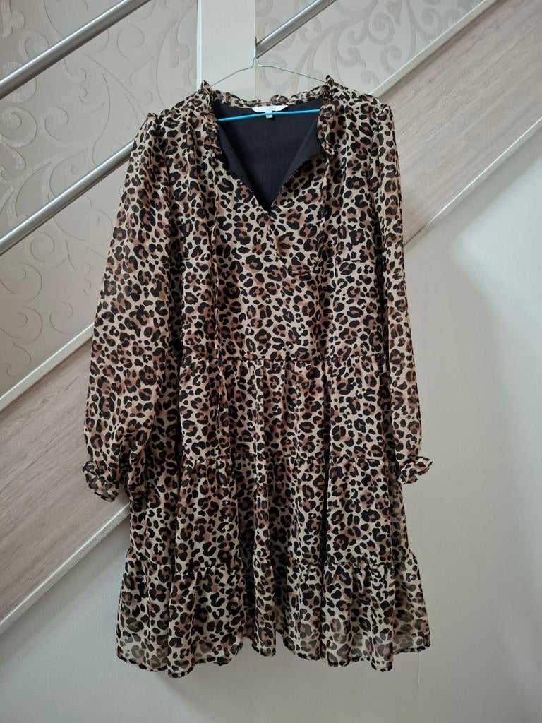 Jurk dames tijgerprint, mt XL, Kleding | Dames, Jurken, Ophalen of Verzenden