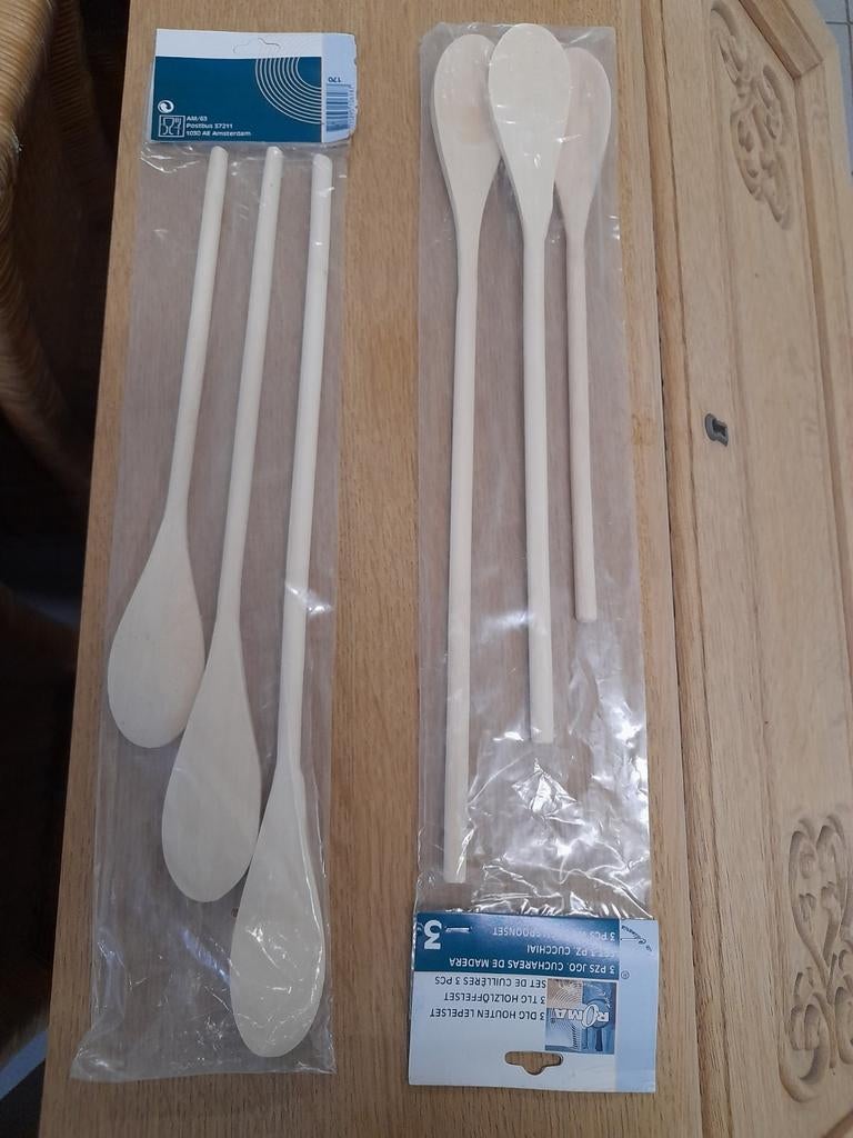 Houten pollepels / soeplepels/...... 3 stuks/pak., Ophalen, Nieuw