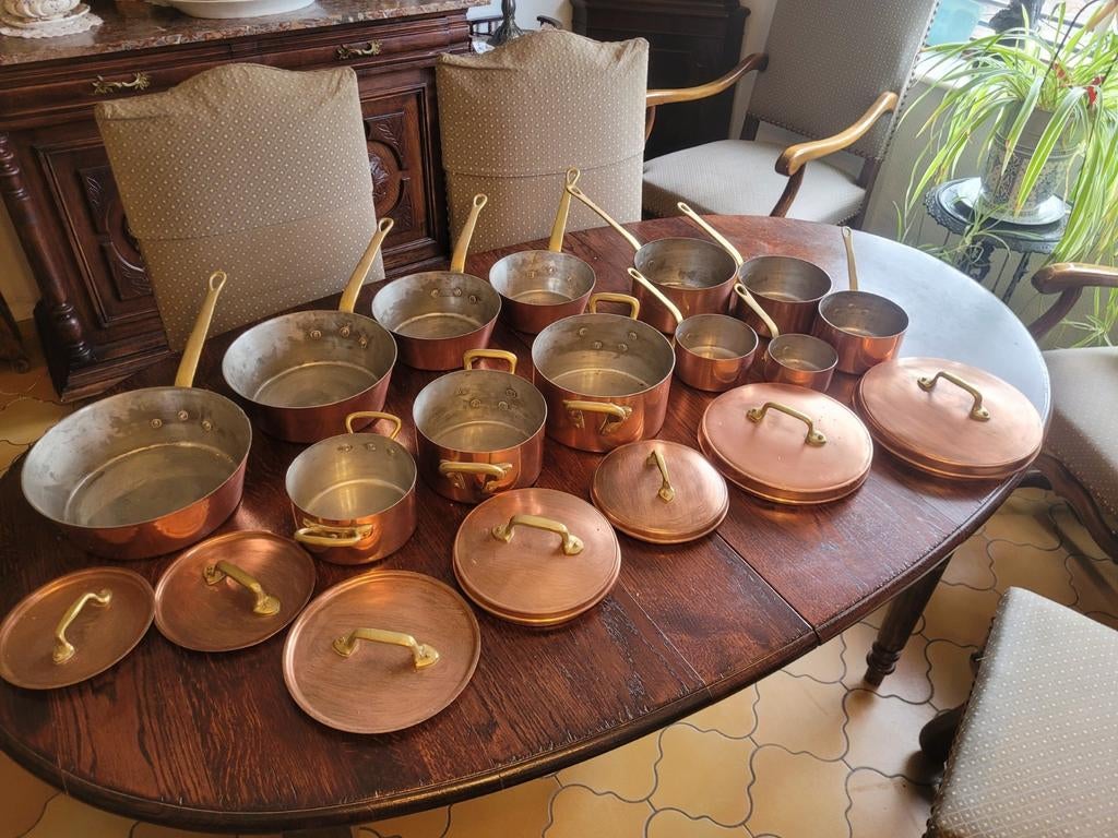 Grand lot de casseroles en cuivre vintage Tagus Chef, Enlèvement