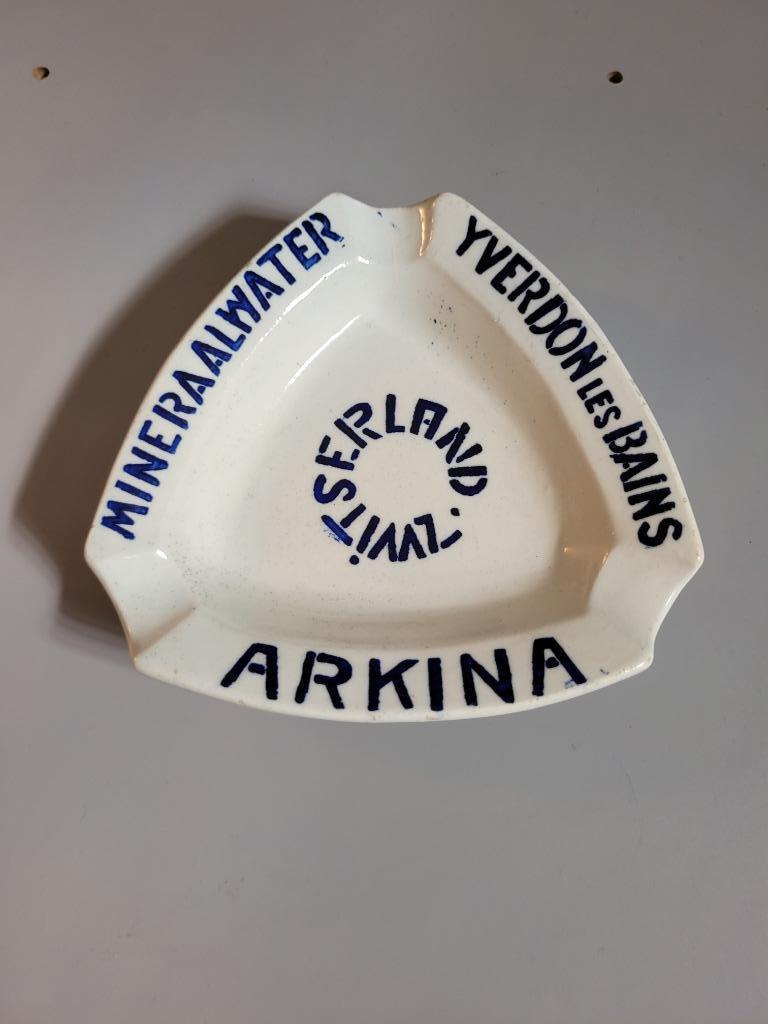 cendrier publicitaire arkina eau minérale suisse vintage, Enlèvement ou Envoi, Utilisé, Autres types