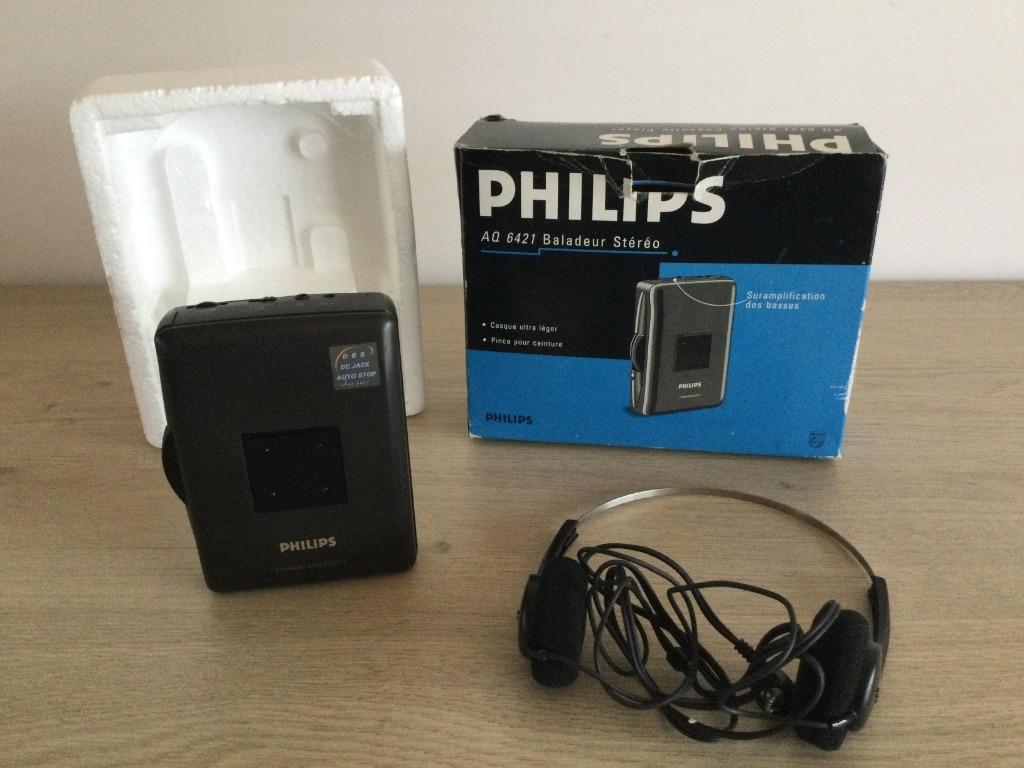 Walkman - cassette met hoofdtelefoon - merk Phillips, Enlèvement ou Envoi, Walkman ou Baladeur