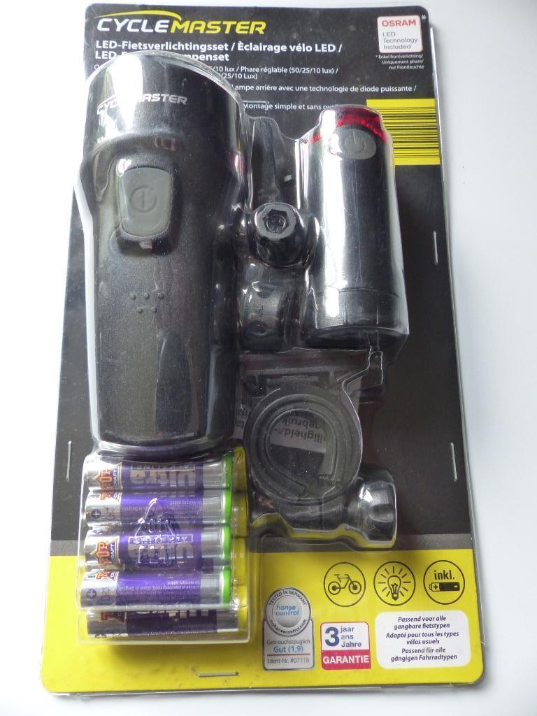 LED-fietsverlichtingsset, Enlèvement ou Envoi, Neuf, Batterie, Set d'éclairage