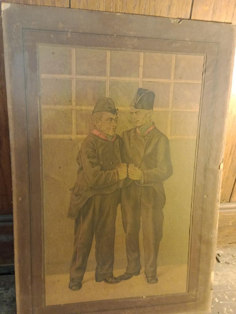 Gravure „Les Collets Rouge”, paardrijden, 29x42, n421, Ophalen of Verzenden, Gravure