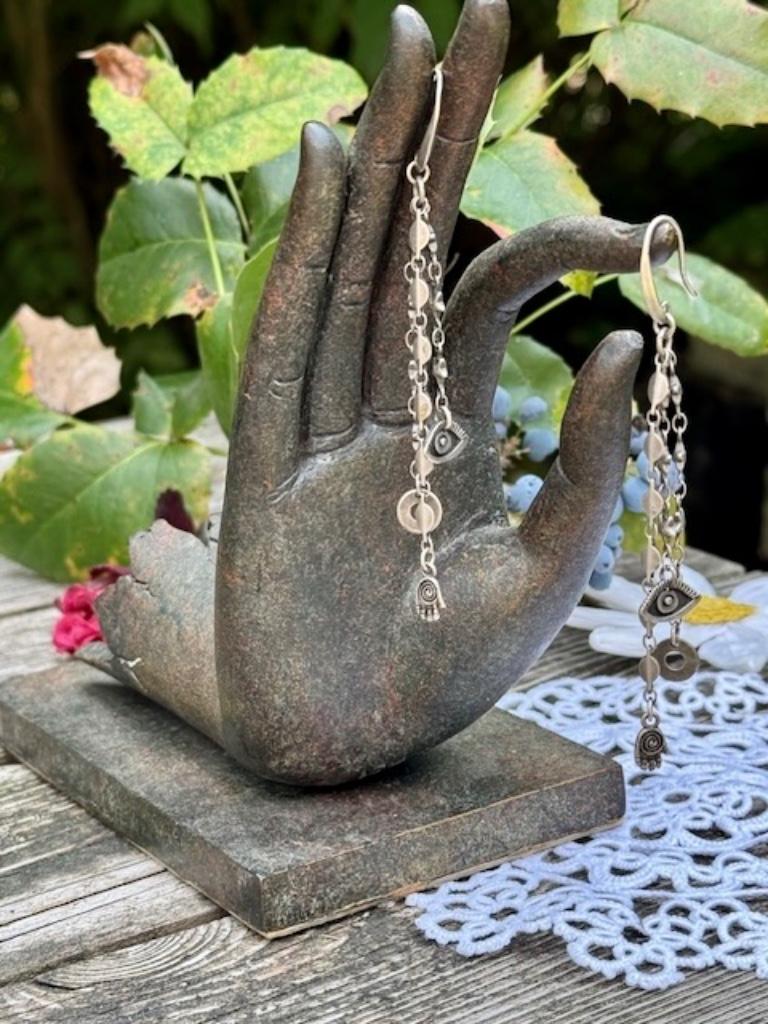 Isabel Marant - boucles d'oreilles symboliques - slogan, Enlèvement ou Envoi, Comme neuf, Autres matériaux, Argent