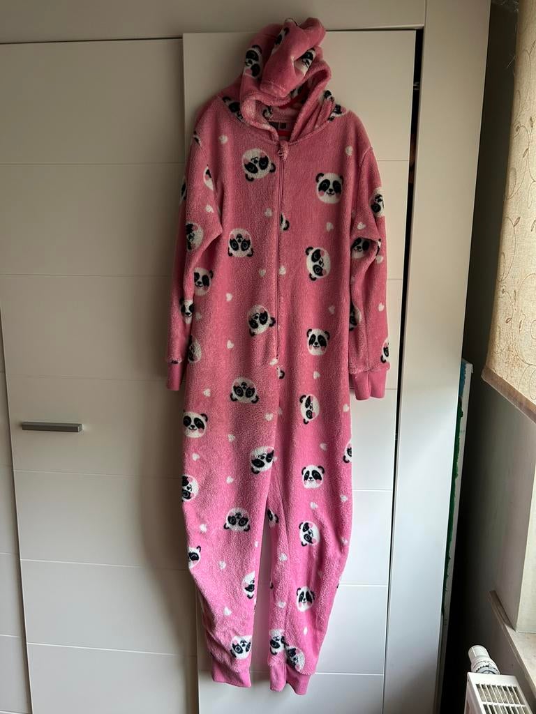 Roze onesie met panda’s maat 158/164, Kinderen en Baby's, Ophalen of Verzenden, Zo goed als nieuw