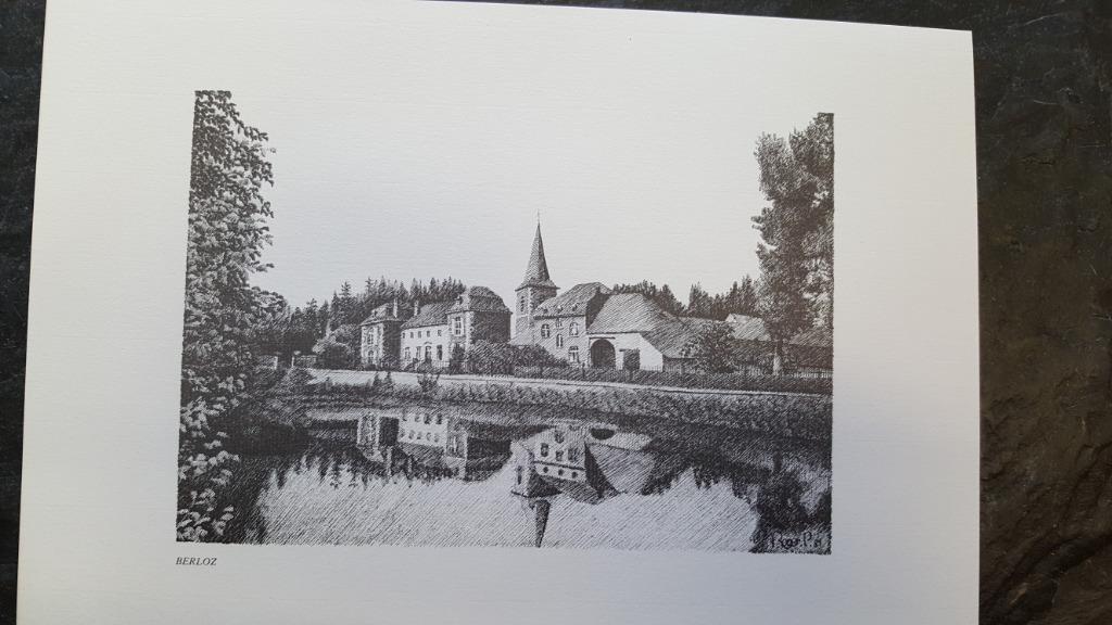 lot 30 lithogravures de villages de HESBAYE / CONDROZ, Enlèvement ou Envoi, Comme neuf, Bâtiment, Gravure