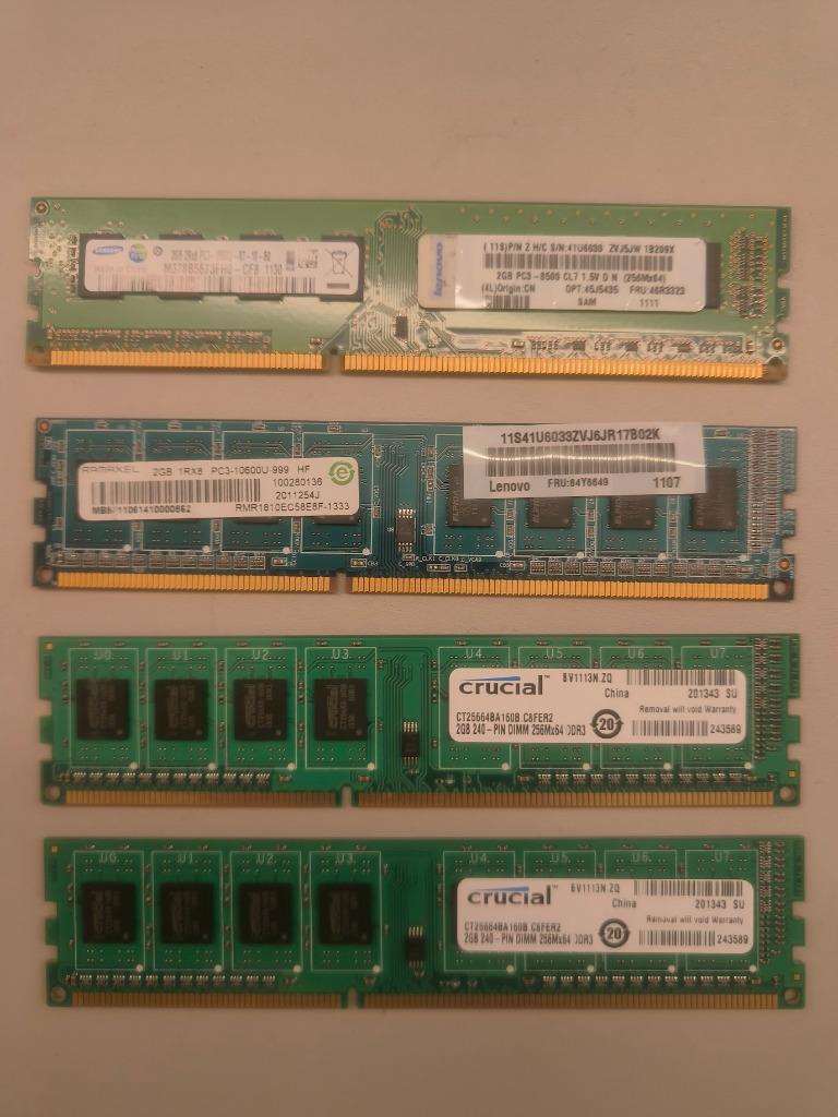 2GB DDR3 RAM geheugen voor desktop, Gebruikt, DDR3, Ophalen of Verzenden, Desktop