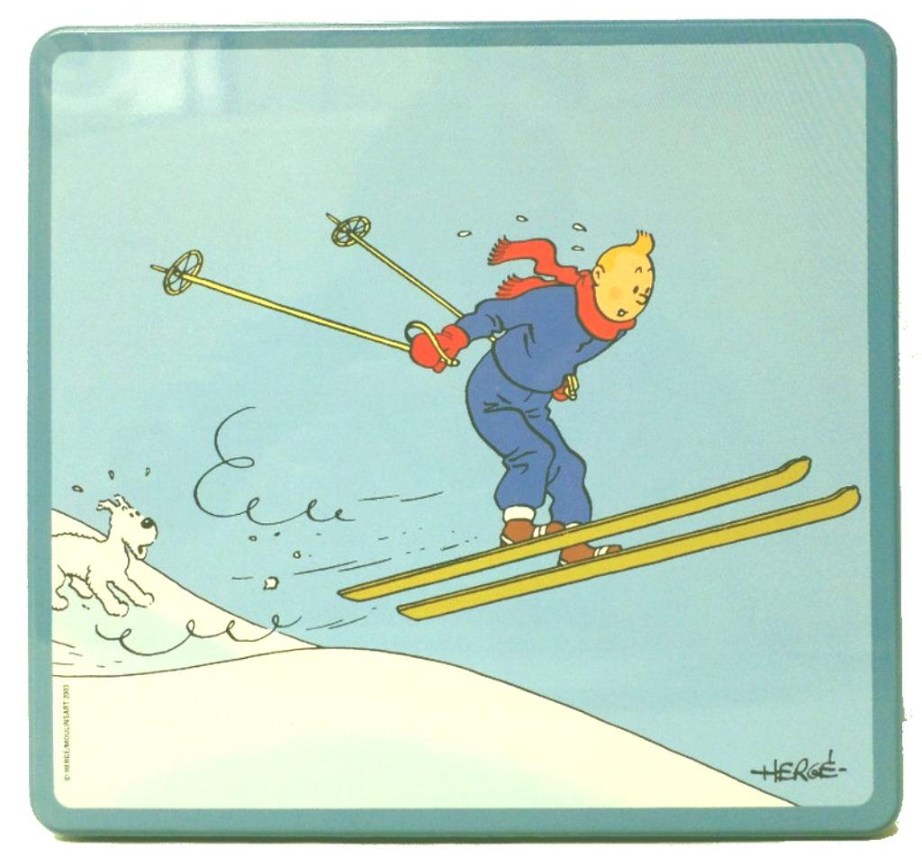 Boîte en Fer Tintin en sky, Enlèvement, Utilisé, Biscuits, Autres marques