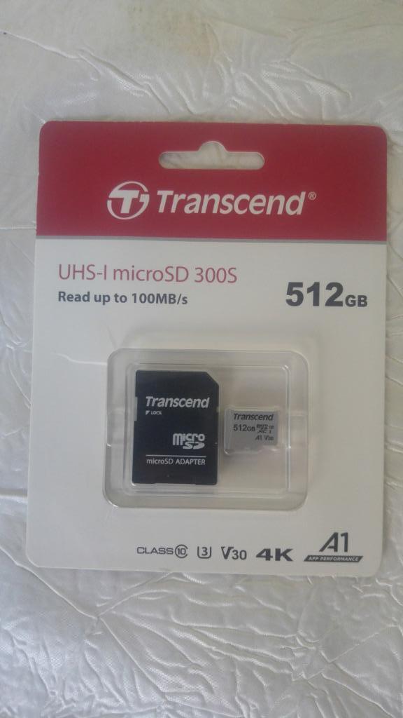 Carte kaart micro sd 512 gb transcend uhc - 1 100mb/s 4k v30, Enlèvement ou Envoi, Neuf