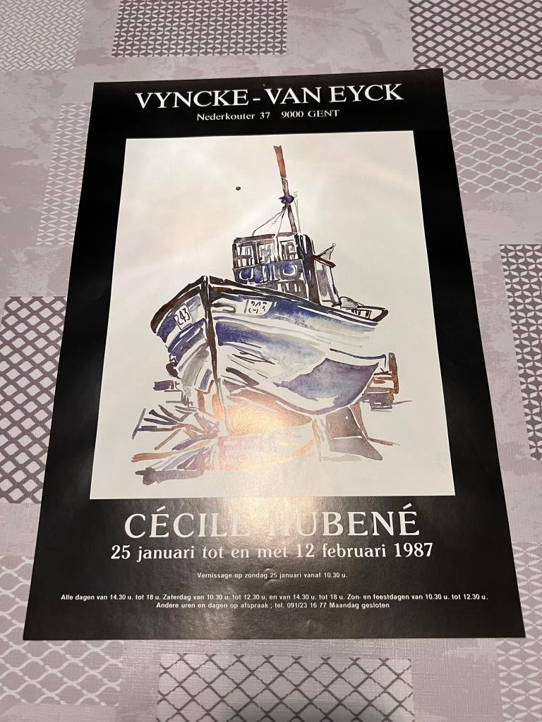 Vintage Poster Vyncke - Van Eyck - Cécil Hubené, Verzamelen, Deurposter of groter, Ophalen of Verzenden, Reclame, Rechthoekig Staand