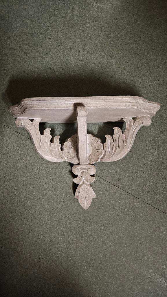 Petite console en bois gris taupe patiné, Enlèvement, Bois
