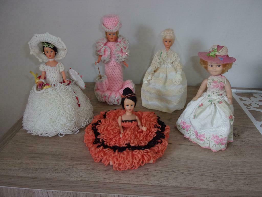 5 vintage poppen, handgemaakte kleding NAAR KEUZE, Ophalen of Verzenden