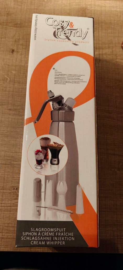 Cosy & Trendy slagroomspuit 0,5L NIEUW aluminium, Ophalen of Verzenden, Nieuw