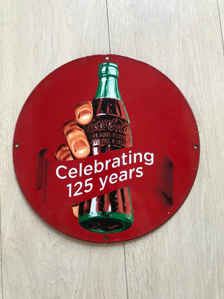 Panneau publicitaire en émail Coca-Cola., Enlèvement, Comme neuf, Panneau publicitaire