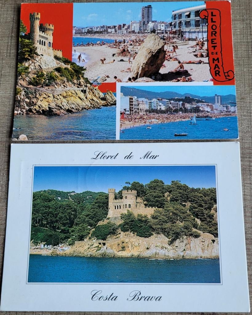 2 postkaarten: Lloret de mar, Enlèvement ou Envoi, 1980 à nos jours, Affranchie, Espagne