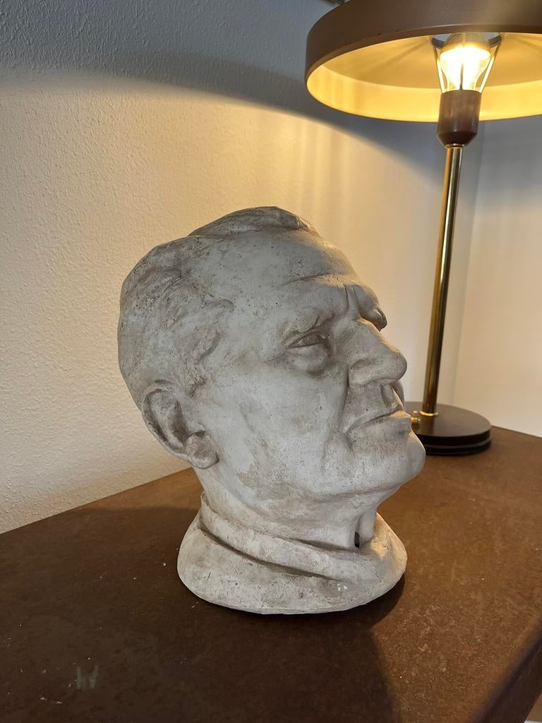 Buste d'homme en plâtre - W. Rössler 1953, Antiquités & Art, Art | Sculptures & Bois, Enlèvement