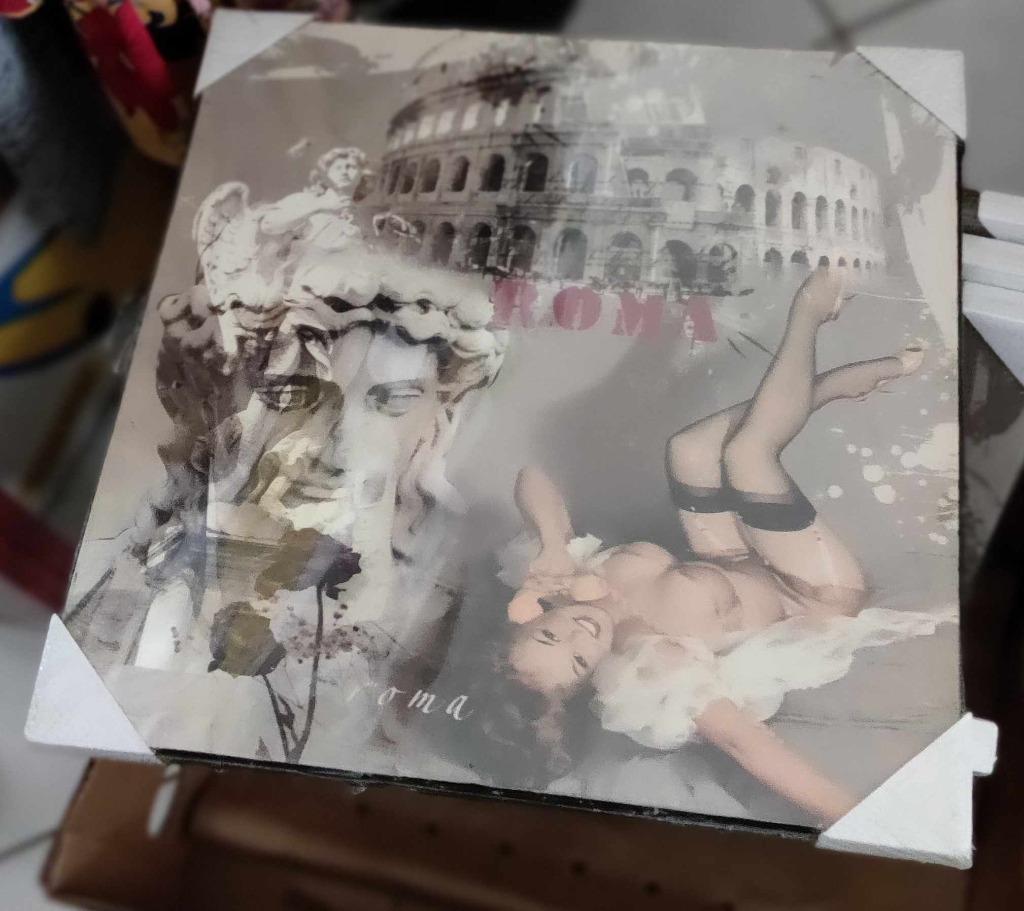 Tableau sur toile illustration Rome, Maison & Meubles, Neuf, Moins de 50 cm, Enlèvement ou Envoi, Autres matériaux