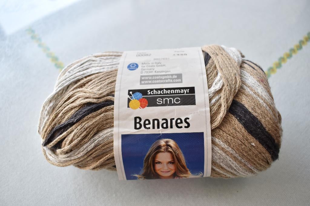 1 bol sjaaltjeswol Schachenmayr Benares bruin beige gebroken, Hobby en Vrije tijd, Ophalen of Verzenden, Nieuw, Breien, Wol of Garen