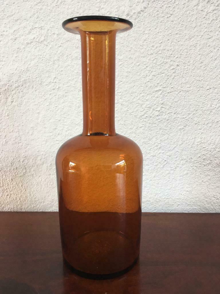 Gulvase – Kastrup Holmegaard – Otto Brauer – Amber, Antiek en Kunst, Ophalen of Verzenden