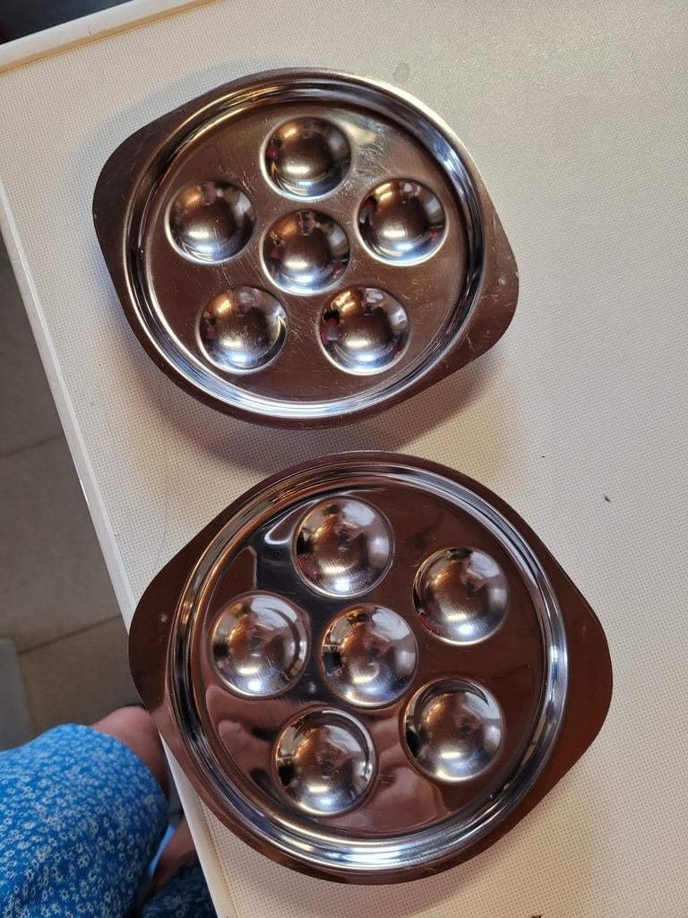 Lot de 6 coupelles escargots inox, Enlèvement, Comme neuf, Inox