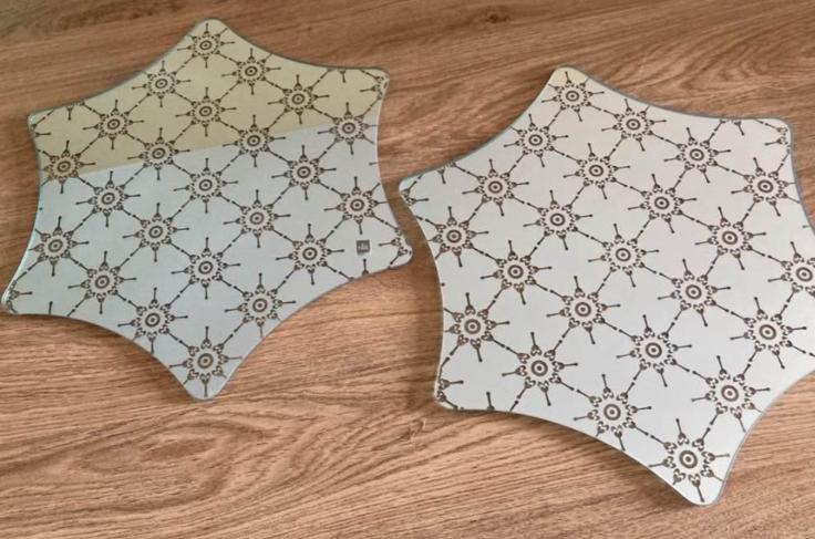 Spiegel onderleggers Sia, Huis en Inrichting, Woonaccessoires | Onderzetters, Ophalen, Zo goed als nieuw