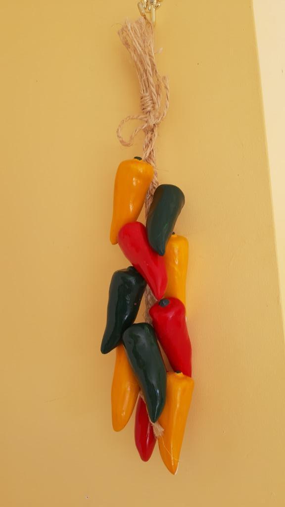 Tresse en corde avec poivrons de couleur, Enlèvement ou Envoi, Utilisé
