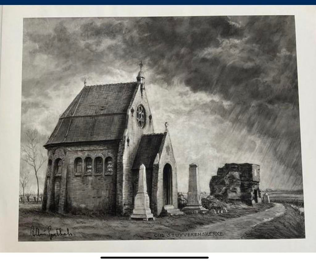 Lot van 400 afdrukken, ets OUD STUYVEKENSKERKE laatste stuks, Enlèvement ou Envoi