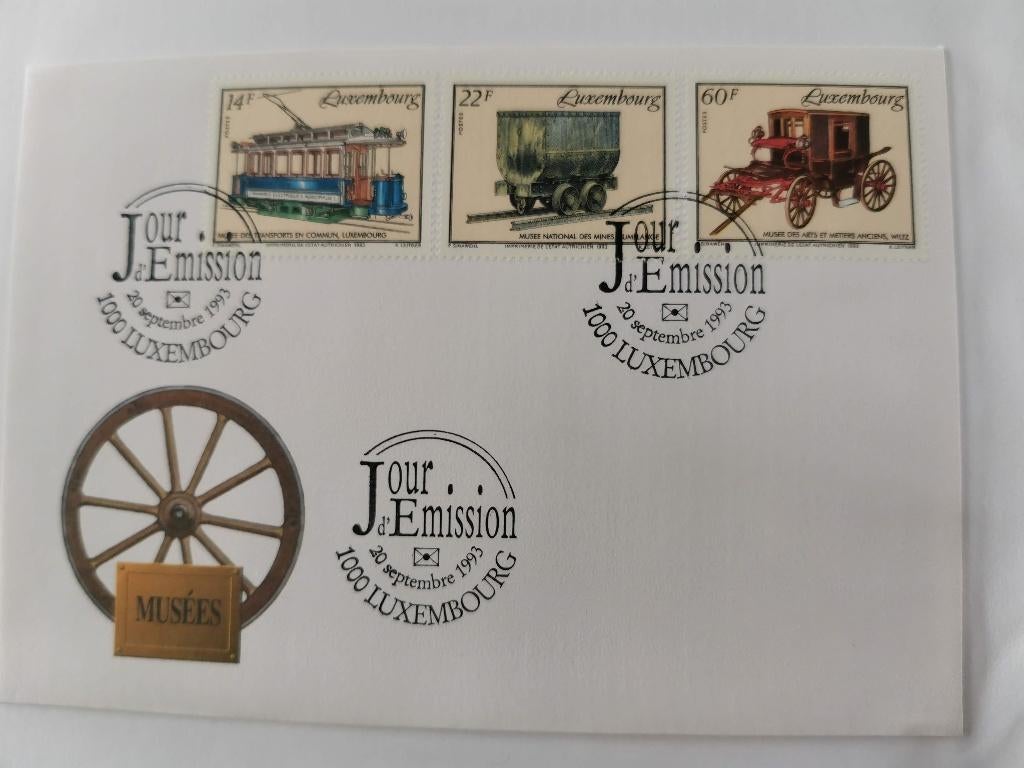 Luxembourg 1993 - FDC - anciens moyens de transport, tramway, Enlèvement ou Envoi, Luxembourg, Affranchi