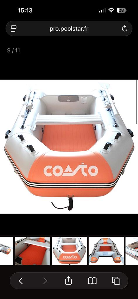290 coasto tender licht grijs, Watersport en Boten, Ophalen, Nieuw