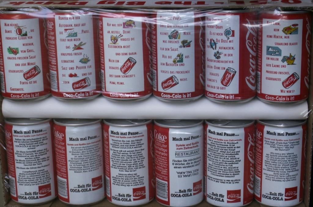 2 sets complets 6 canettes de coca cola allemandes Pause &, Enlèvement ou Envoi, Comme neuf