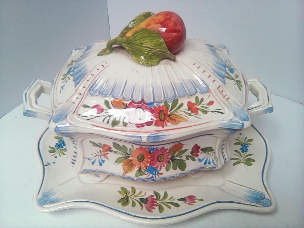 Zeer prachtige soepterrine porselein van Bassano, Antiek en Kunst, Antiek | Porselein, Ophalen of Verzenden