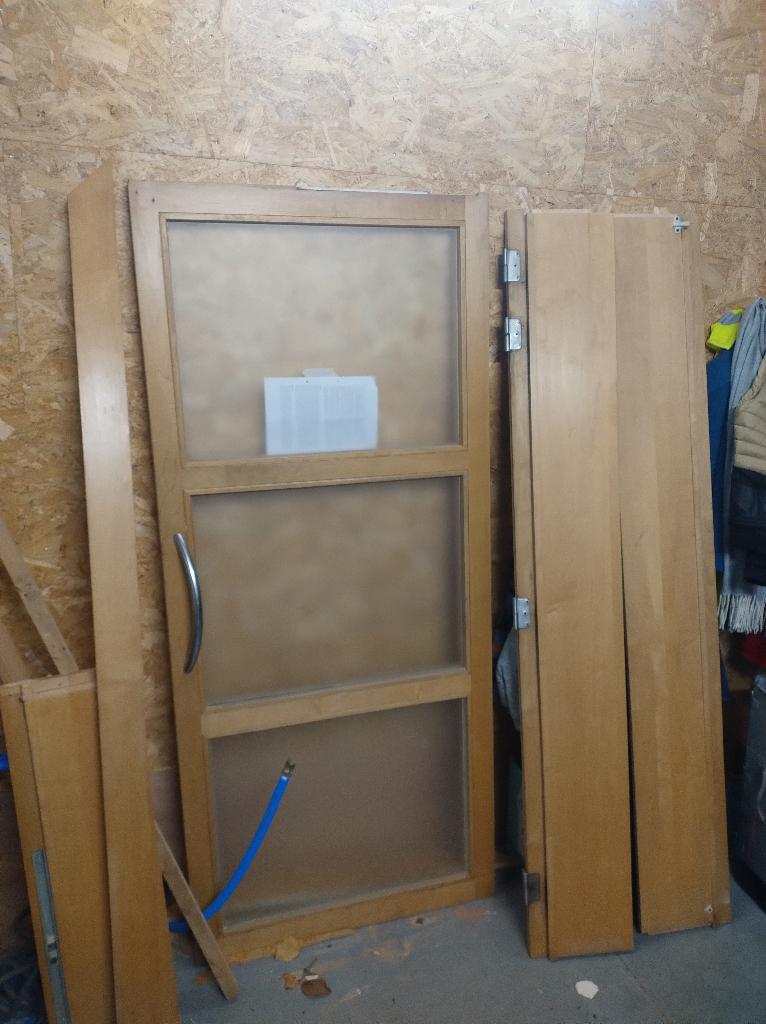 Houten Binnendeur met glazen panelen, Ophalen, Gebruikt, 80 tot 100 cm, Binnendeur