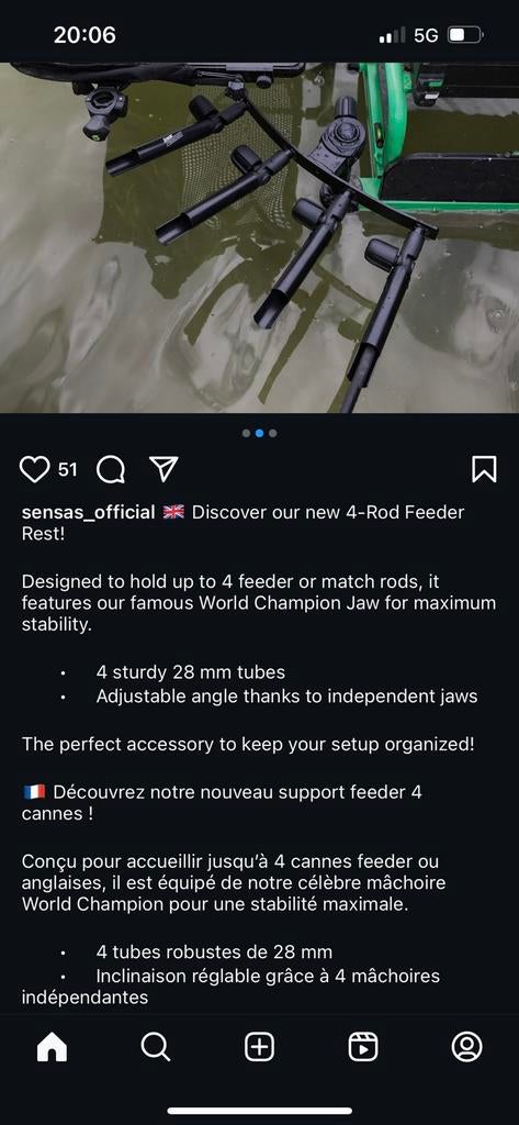 Support Sensas pour 4 cannes feeder, Sports nautiques & Bateaux, Enlèvement, Neuf