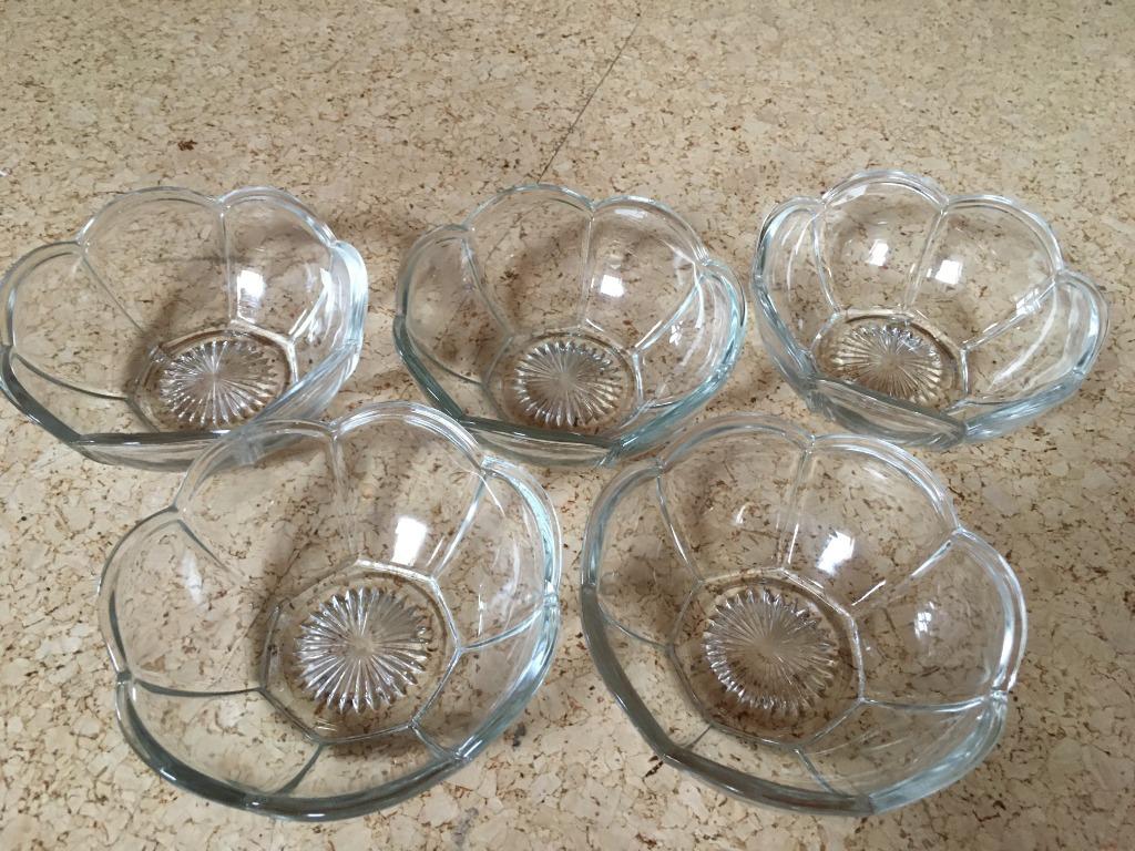 5 coupes glacées vintage en verre, Enlèvement ou Envoi, Maison et Meubles