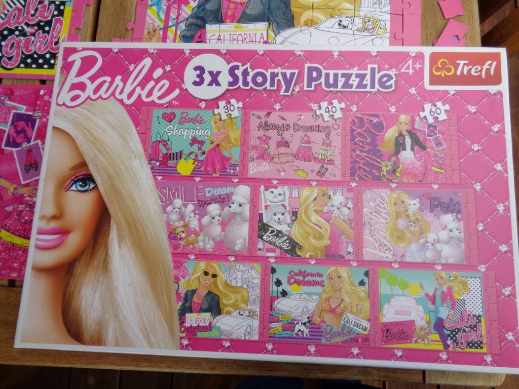 Puzzle Barbie 3x Story Puzzle, Enlèvement ou Envoi, Utilisé, 4 à 6 ans