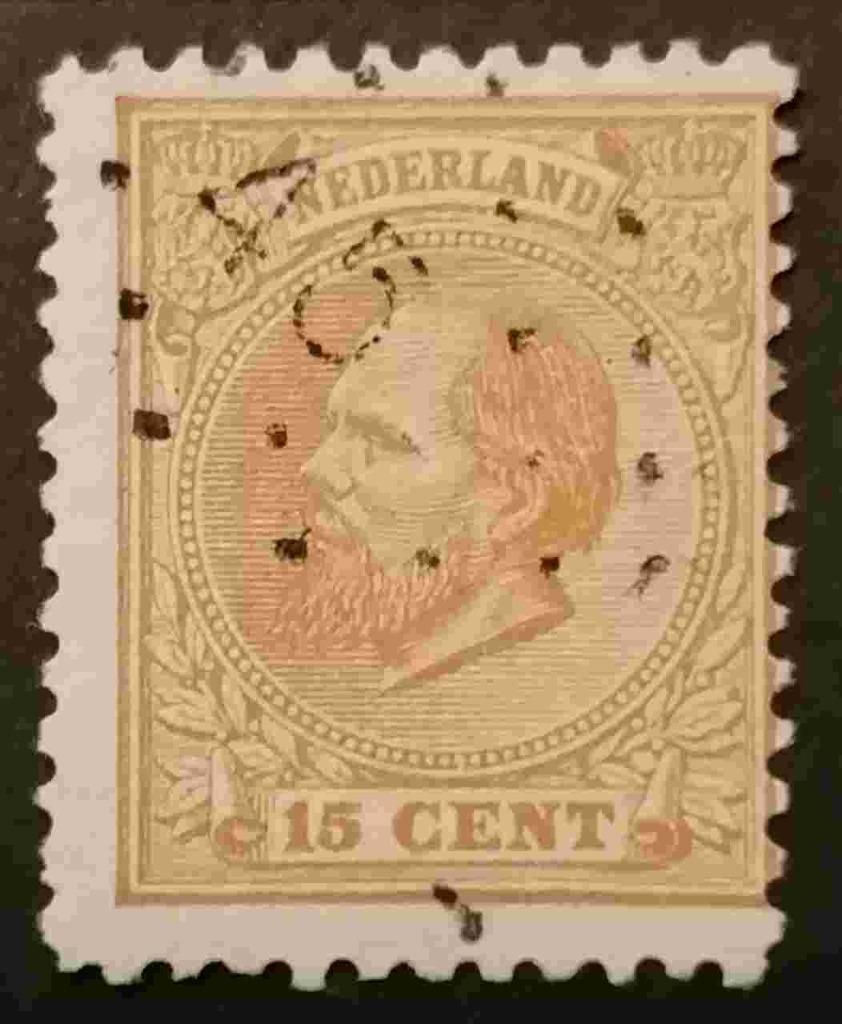 NEDERLAND - nr. 23J met puntstempel 45, Ophalen of Verzenden, T/m 1940, Gestempeld