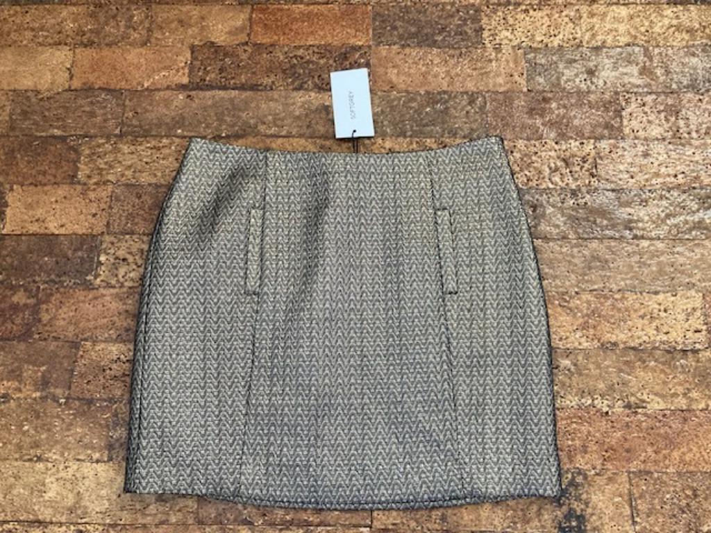 Mini-jupe métallique dorée brillante Soft Grey 34, Neuf, Enlèvement ou Envoi, Autres couleurs, Au-dessus du genou
