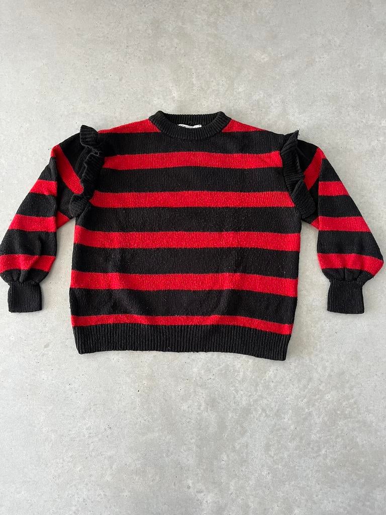 Zwart-rood gestreepte trui Zara maat Small, Rouge, Enlèvement ou Envoi, Porté, Zara