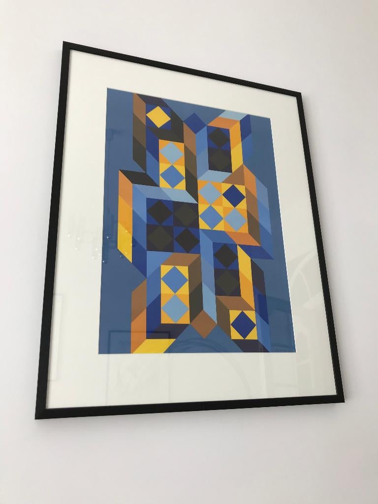 Lithographie Tridimor de Victor Vasarely, année 1969, Antiquités & Art, Art | Lithographies & Sérigraphies, Enlèvement