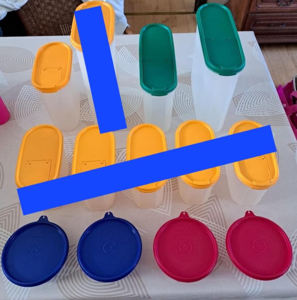 Ruimtespaarders Tupperware, Huis en Inrichting, Ophalen, Gebruikt, Groen, Bus of Trommel