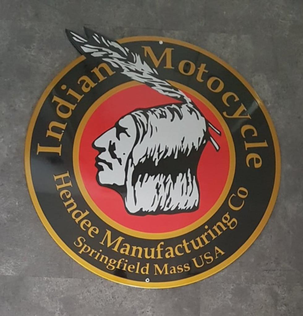 Indian motocycle emaillen decoratie bord garage mancave USA, Enlèvement ou Envoi, Comme neuf, Panneau publicitaire