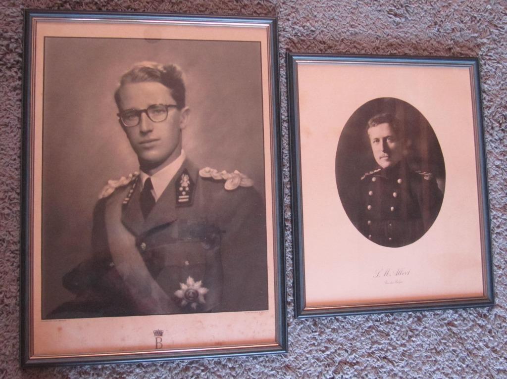 Kaders met Koning Albert en Bouwdewijn, Verzamelen, Ophalen, Zo goed als nieuw, Kaart, Foto of Prent