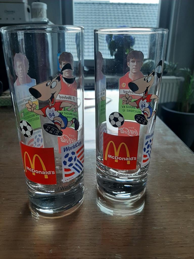 McDonald's World Cup 94 glazen set (2 stuks), Ophalen of Verzenden