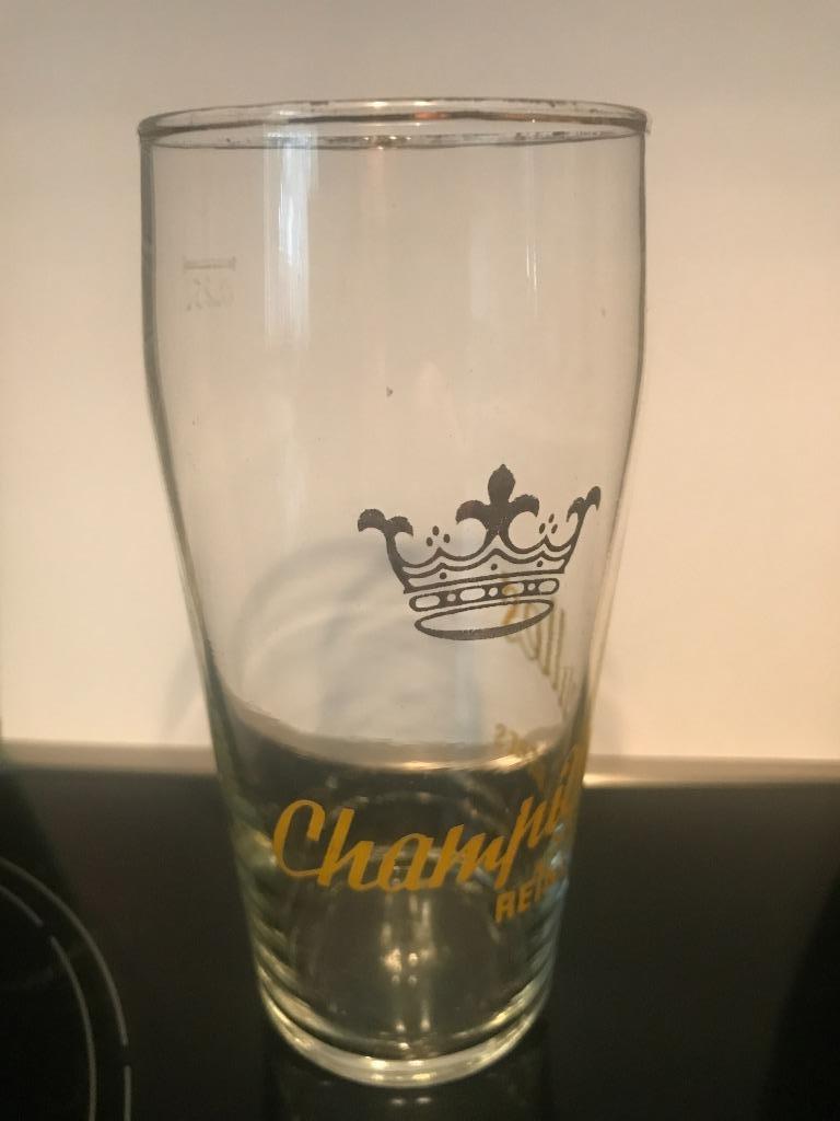 Champigneulles Reine des Bières bierglas 0,25 l., Ophalen of Verzenden, Gebruikt, Glas of Glazen, Overige merken