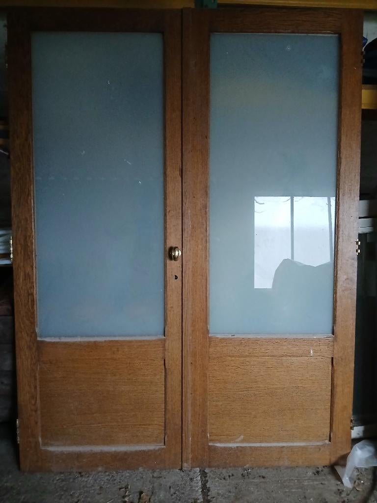 Eiken binnendeur uit 2 delen, Enlèvement, Utilisé, Porte intérieure