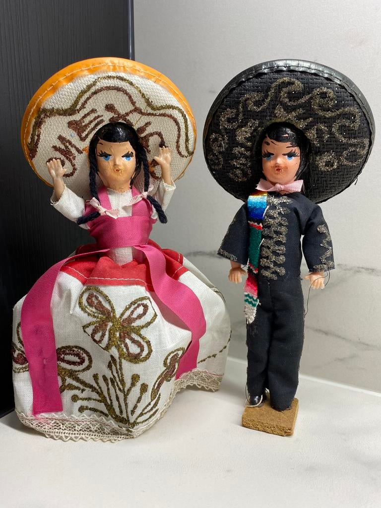 Vintage Handmade Mexicaans koppel, Verzamelen, Poppen, Zo goed als nieuw, Pop, Ophalen of Verzenden