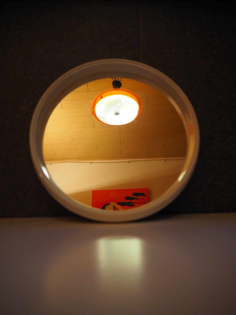 Ronde spiegel uit de Space Age, 1970s, Huis en Inrichting, Woonaccessoires | Spiegels, Ophalen, Zo goed als nieuw, Rond, Minder dan 50 cm