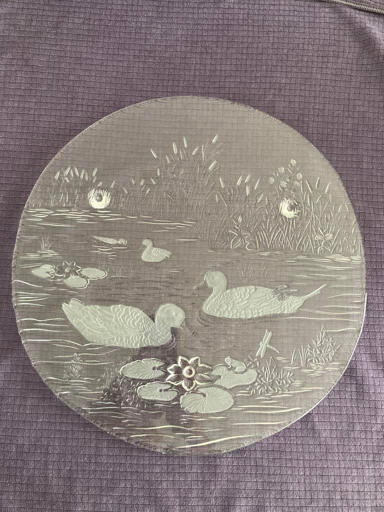 Vintage glazen serveerschaal van Walther Glas., Ophalen of Verzenden