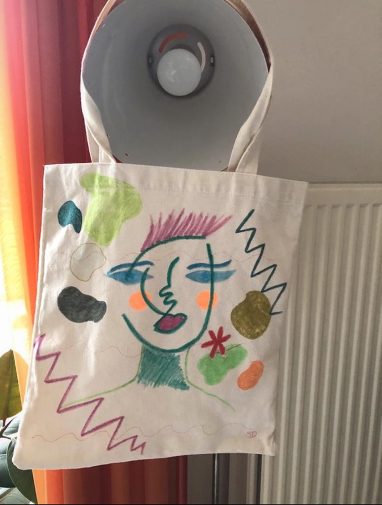 Tote bag met uniek design NIEUW, Ophalen of Verzenden, Nieuw, Beige, Shopper