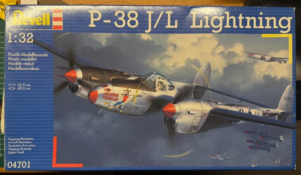 Revell 1/32 P-38 Lightning J/L, Hobby en Vrije tijd, Revell, Ophalen of Verzenden, Zo goed als nieuw, Groter dan 1:72